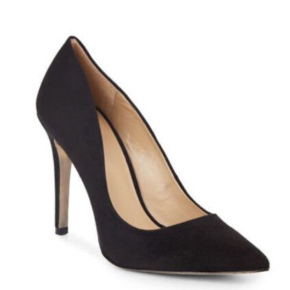 Saks Fifth Avenue Black Suede Pumps